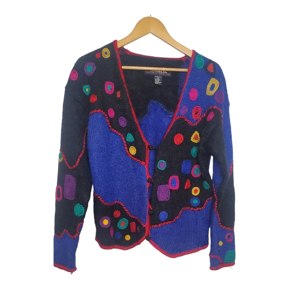 Vintage Cavasbacks Lutton & Horsfield Mohair 80's Cardigan Sweater Size Medium